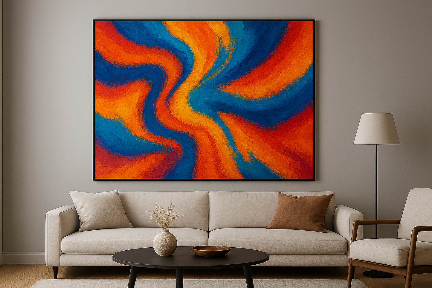 Abstract Vibrant Colors Wall Art – Modern Minimalist Style – Canvas Print & Digital Download)