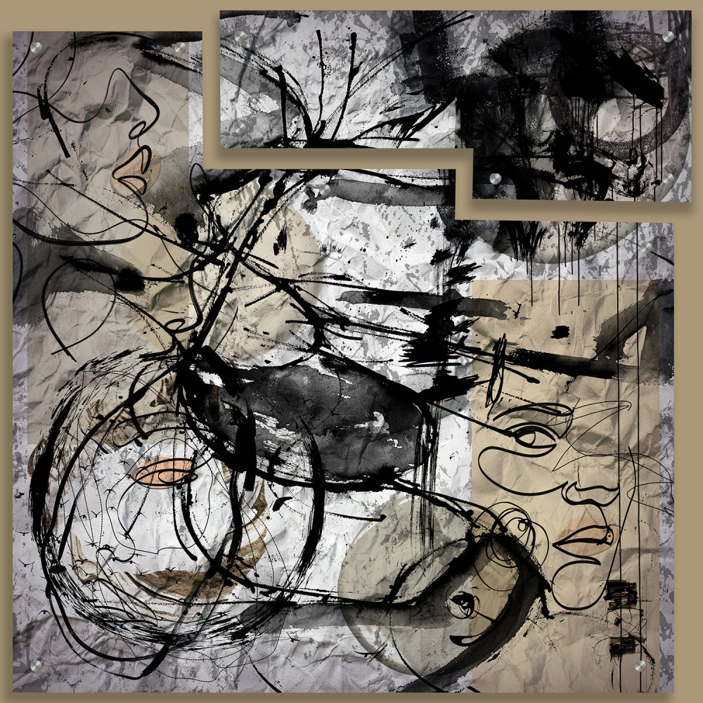 Monochrome Muse: Abstract Triptych Canvas Set