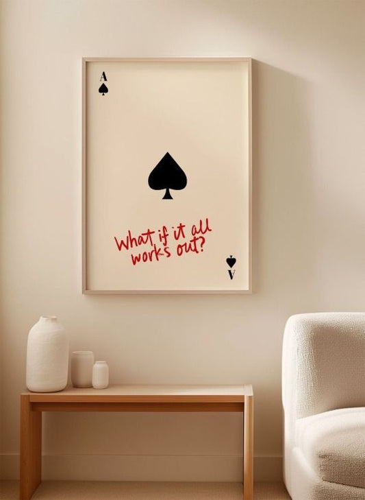 Ace of Spades Inspirational Canvas – “What If It All Works Out?” Wall Art
