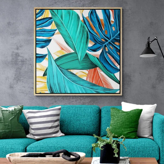 Tropical Luxe: Vibrant Leaf Canvas Wall Art