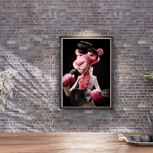 Pop Icon Remix: Pink Panther as Elvis Presley
