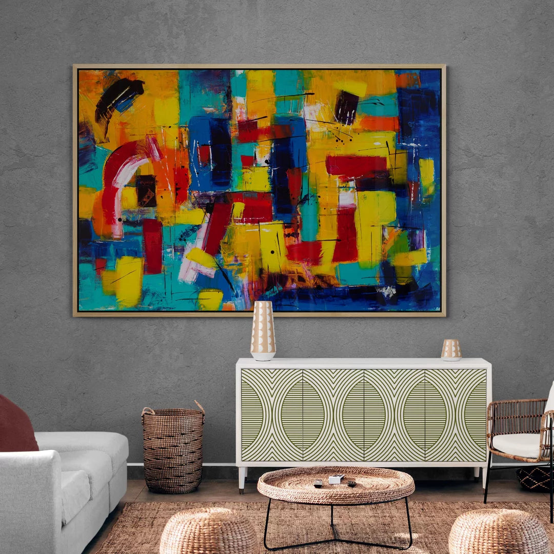 Chromatic Symphony: Abstract Expressionist Canvas