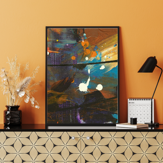 Retro Glow: Abstract Canvas with Warm Tones