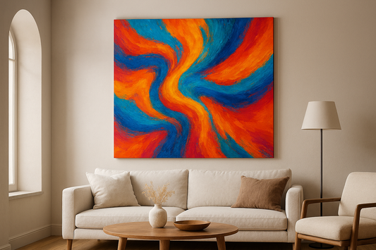Abstract Vibrant Colors Wall Art – Modern Minimalist Style – Canvas Print & Digital Download)